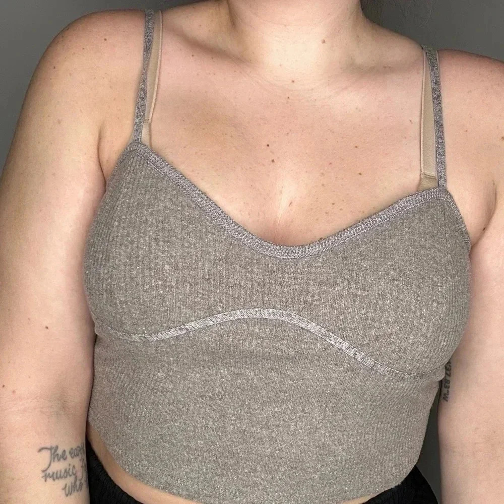 Zara Tan/Beige Cami with Bustier Detail